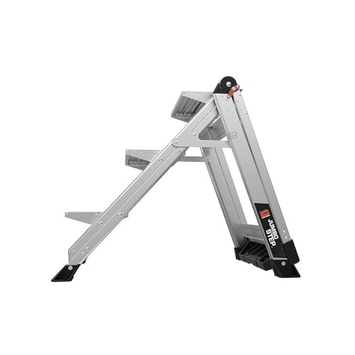 Jumbo Step, Foldable 3-Step Stool, 2.2-Ft with 3 Step Ladders Aluminum