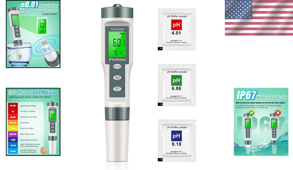 Lab-Grade TDS Meter & pH Tester