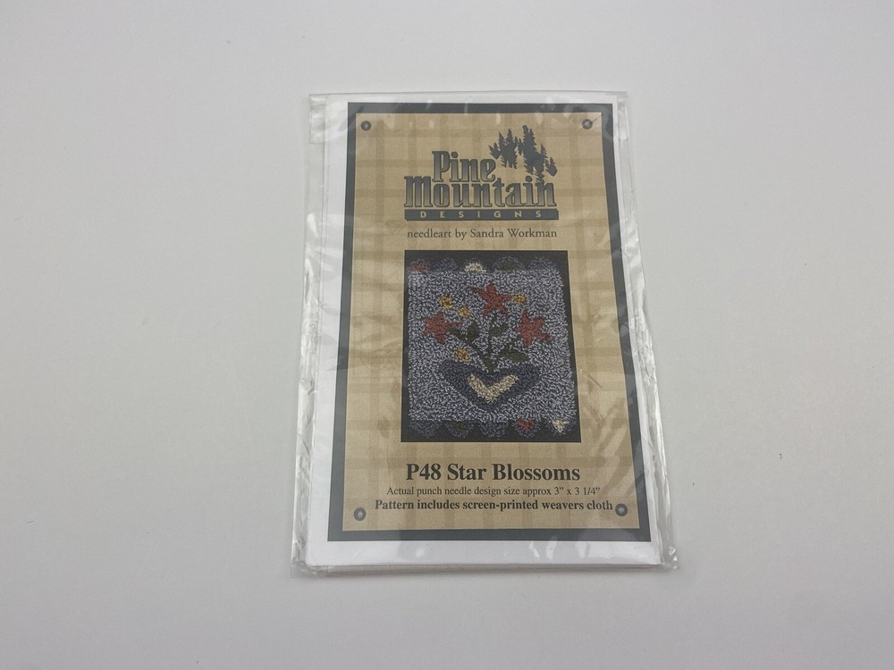 Pine Mountain Designs Star Blossoms Punch Needle Pattern With Fabric
