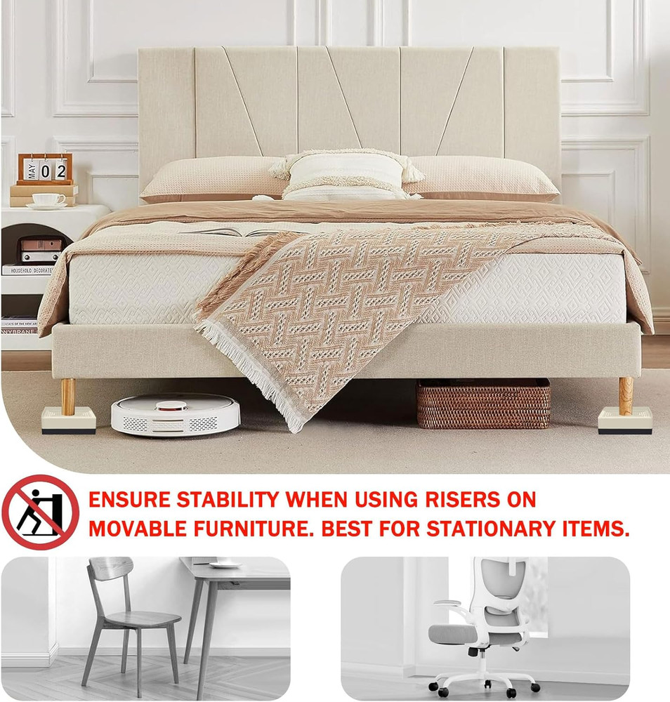 ANNKUT 1.5 Inch Furniture Risers, Rectangle Adjustable Risers Blocks for Bed Sof