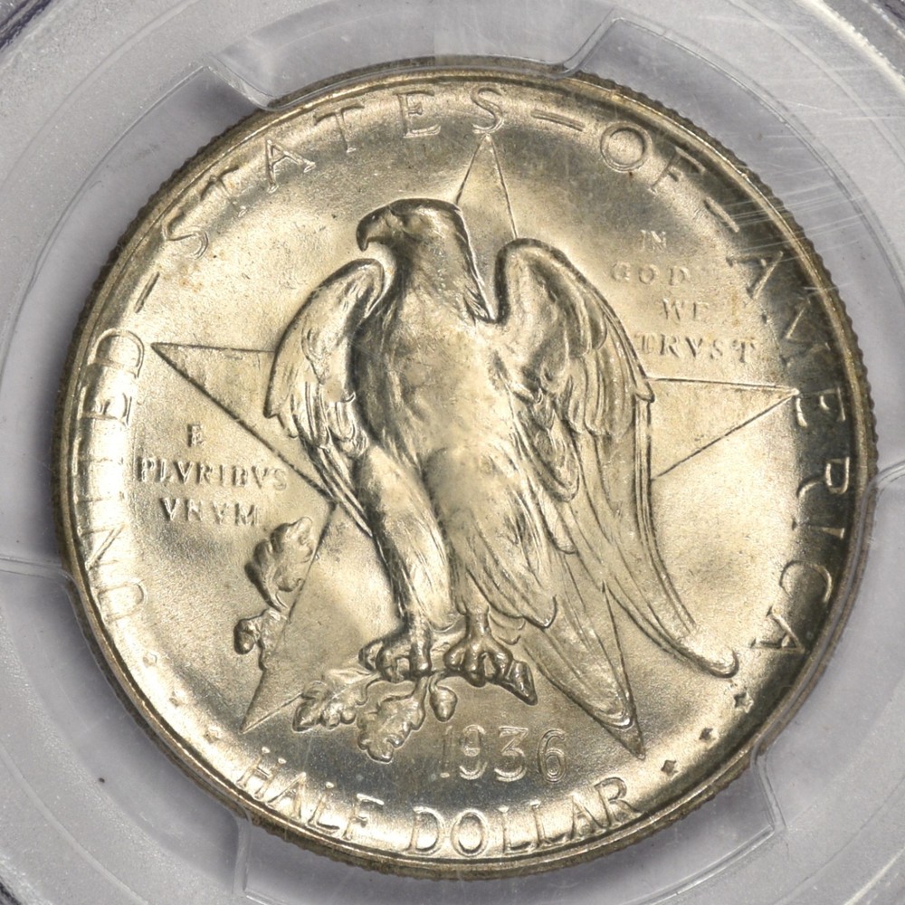 1936-D TEXAS HALF DOLLAR COMMEMORATIVE ~ PCGS MS67 CAC!
