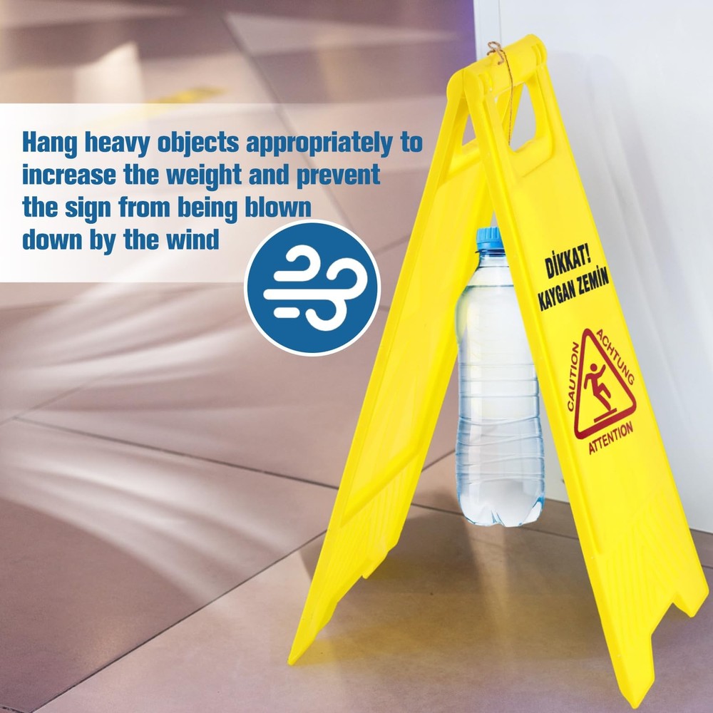 10 Pack 24" Height Blank Floor Sign Yellow A-frame Foldable Caution Sign Writ...