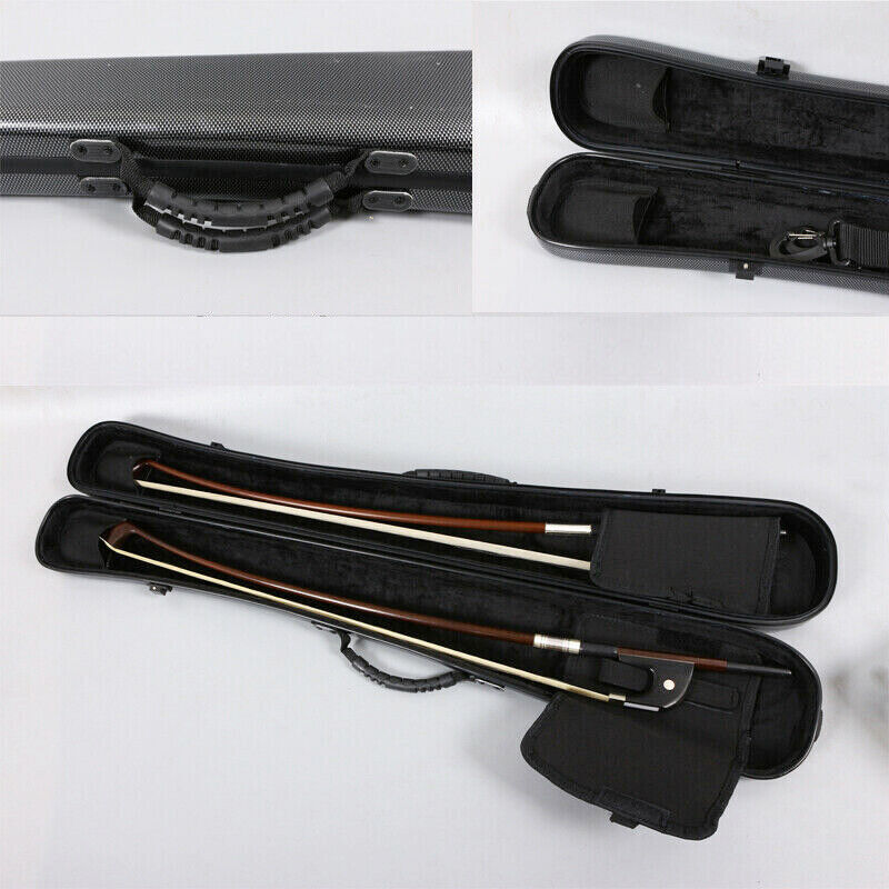 Advanced Black double bass Bow Case/Box Carbon Composite Light hold 2pcs bows