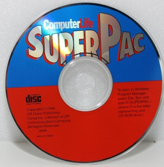 COMPUTER LIFE SUPER PACK SUPERPAC PAC PC CD-ROM VINTAGE SOFTWARE 1994 ZIFF DAVIS