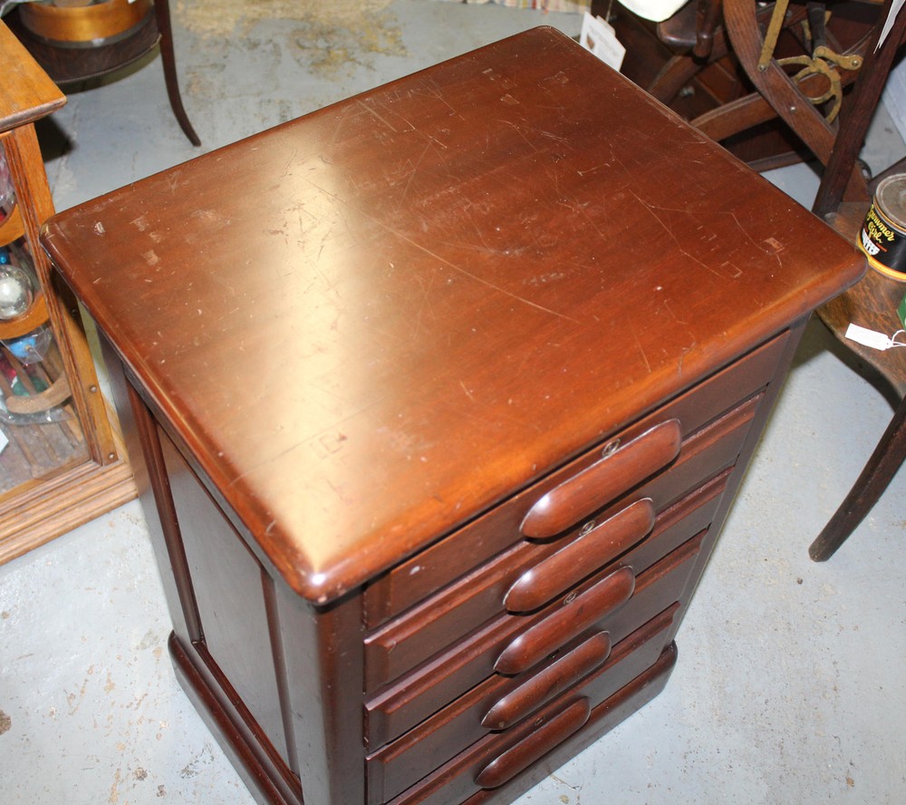 Antique Mahogany 5 drawer Office Helper Stand