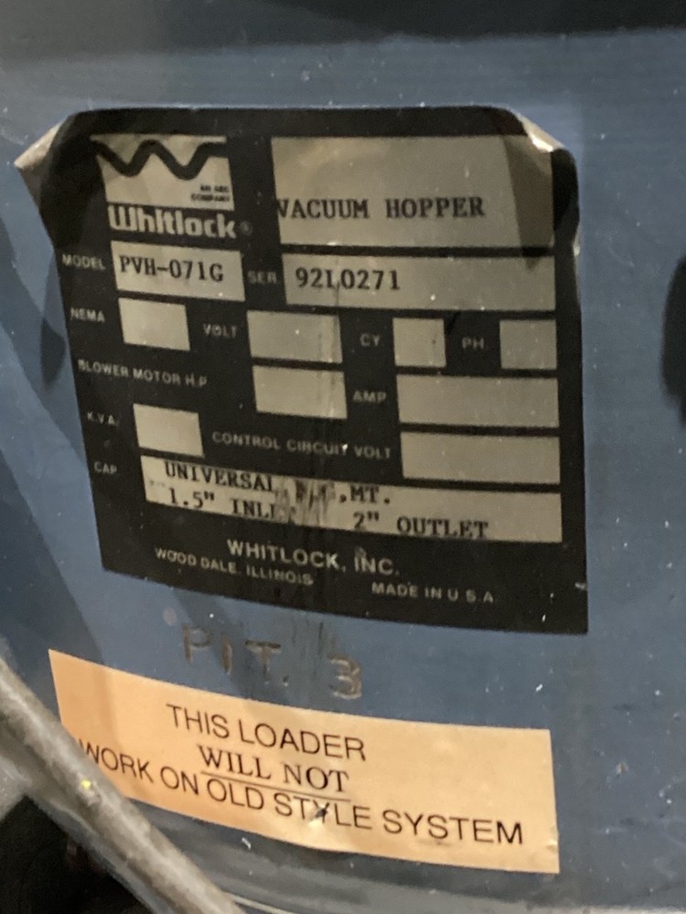 AEC WHITLOCK PVH-071G VACUUM HOPPER LOADER USED