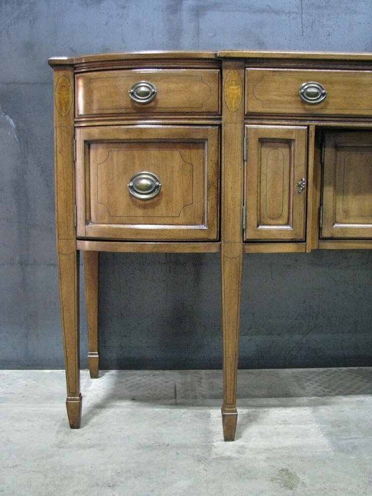 High-End Large Size Solid Walnut Federal Style Sideboard By Davis Cabinet