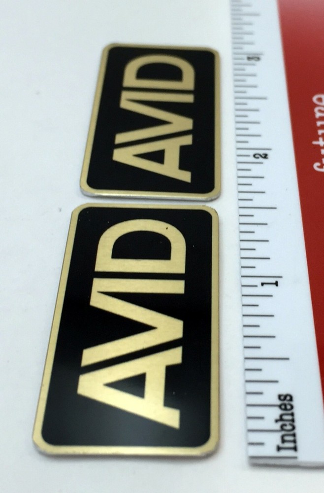 AVID Speaker Badge Logo Emblem Custom Aluminum Pair