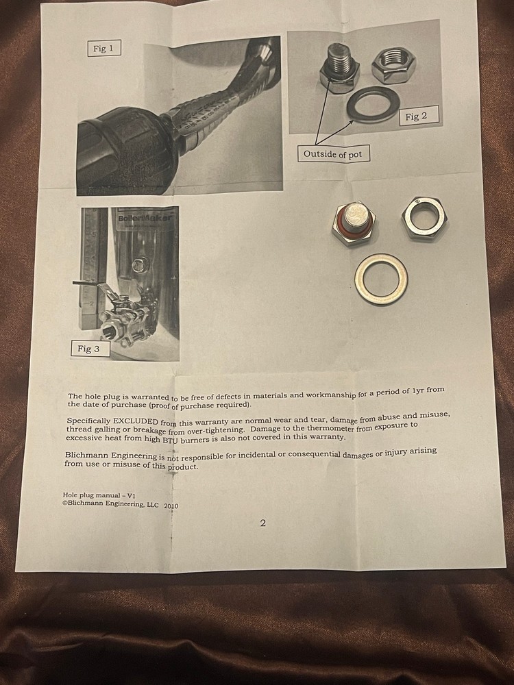 Blichmann Engineering Brewmometer Hole Plug