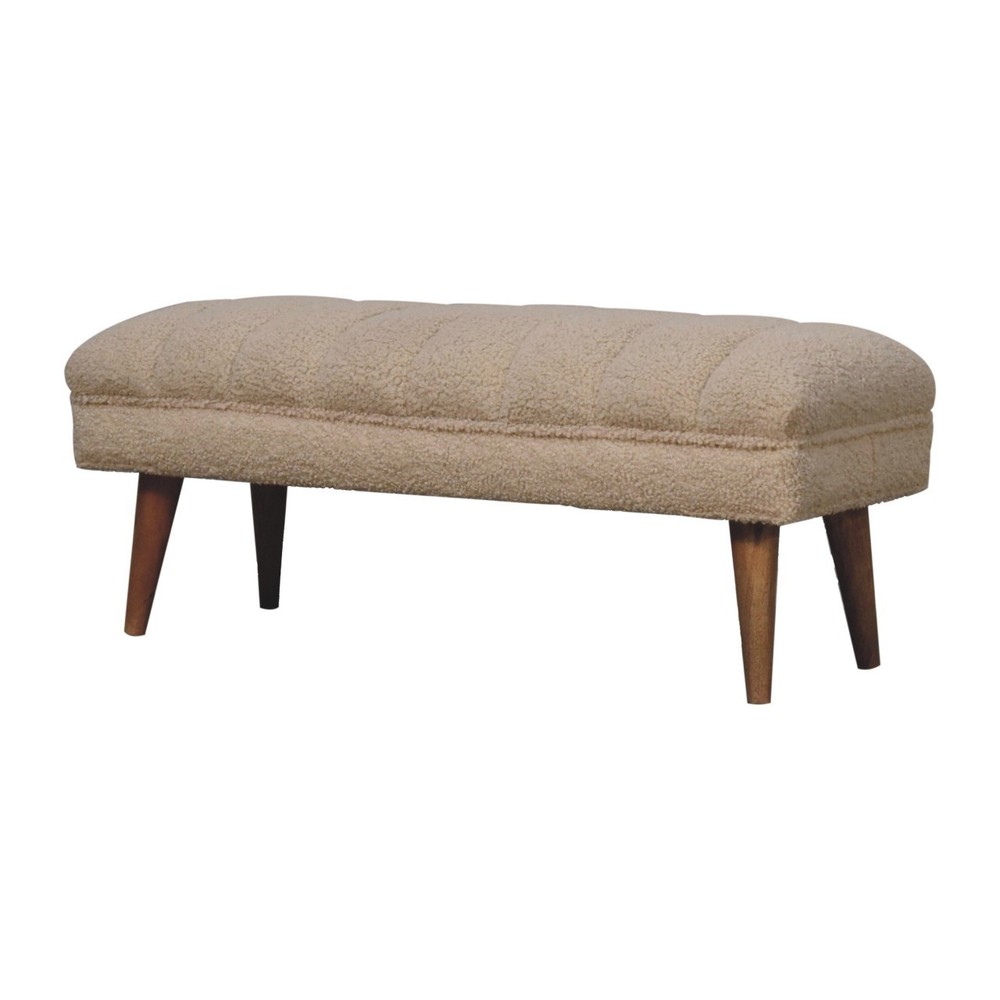 Upholstered Modern Bench with Curved Top