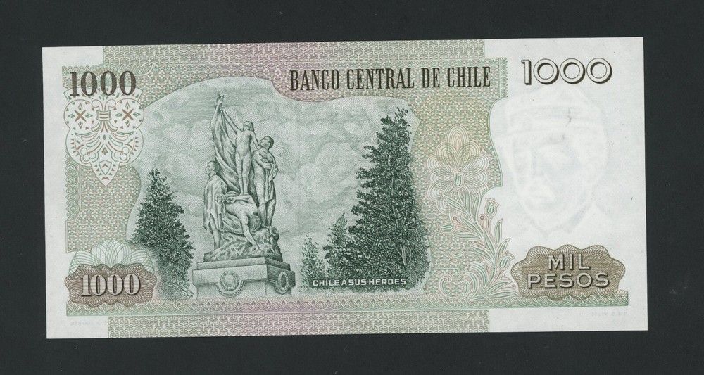 CHILE 1000 PESOS 1991 PICK # 154e UNC.