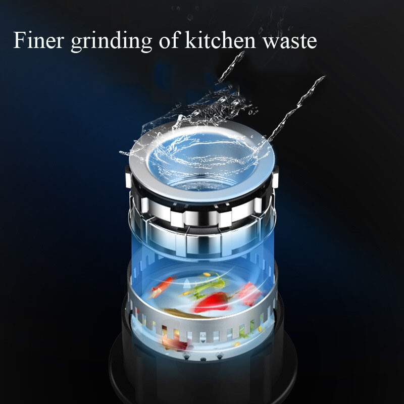 220V Food Garbage Disposal Crusher Disposer 1400ML Home Kitchen Waste Processor