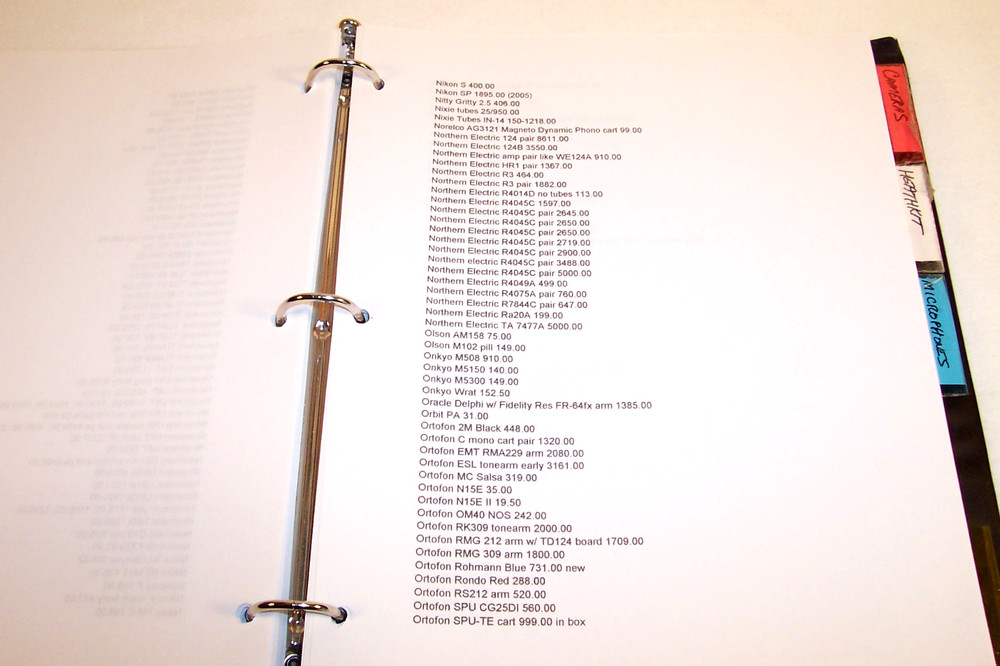 Massive ANTIQUE & HIGH END AUDIO PRICING MANUAL