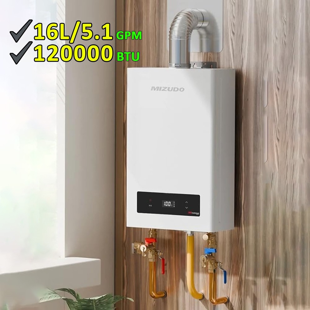 Natural Gas/Propane Tankless Water Heater Indoor On-Demand 5.1GPM 120,000 BTU