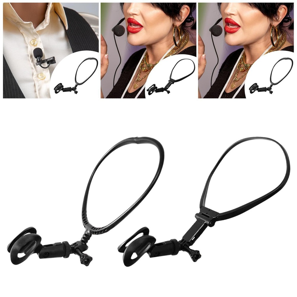 Neck microphone holder, microphone mount, portable microphone accessory, PP