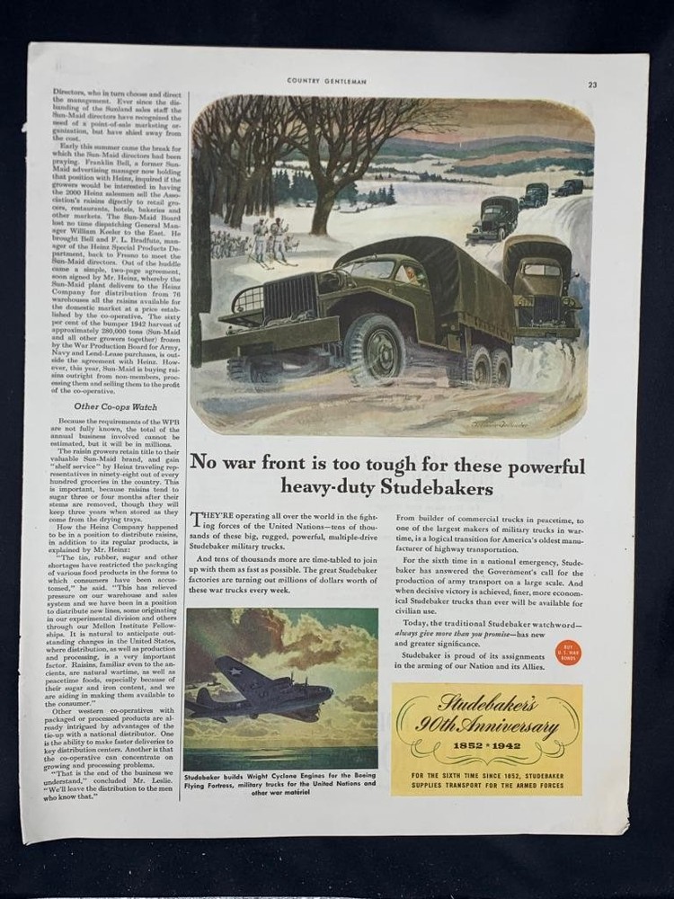 Magazine Ad* - 1942 - Studebaker Trucks - World War 2 - (#2)