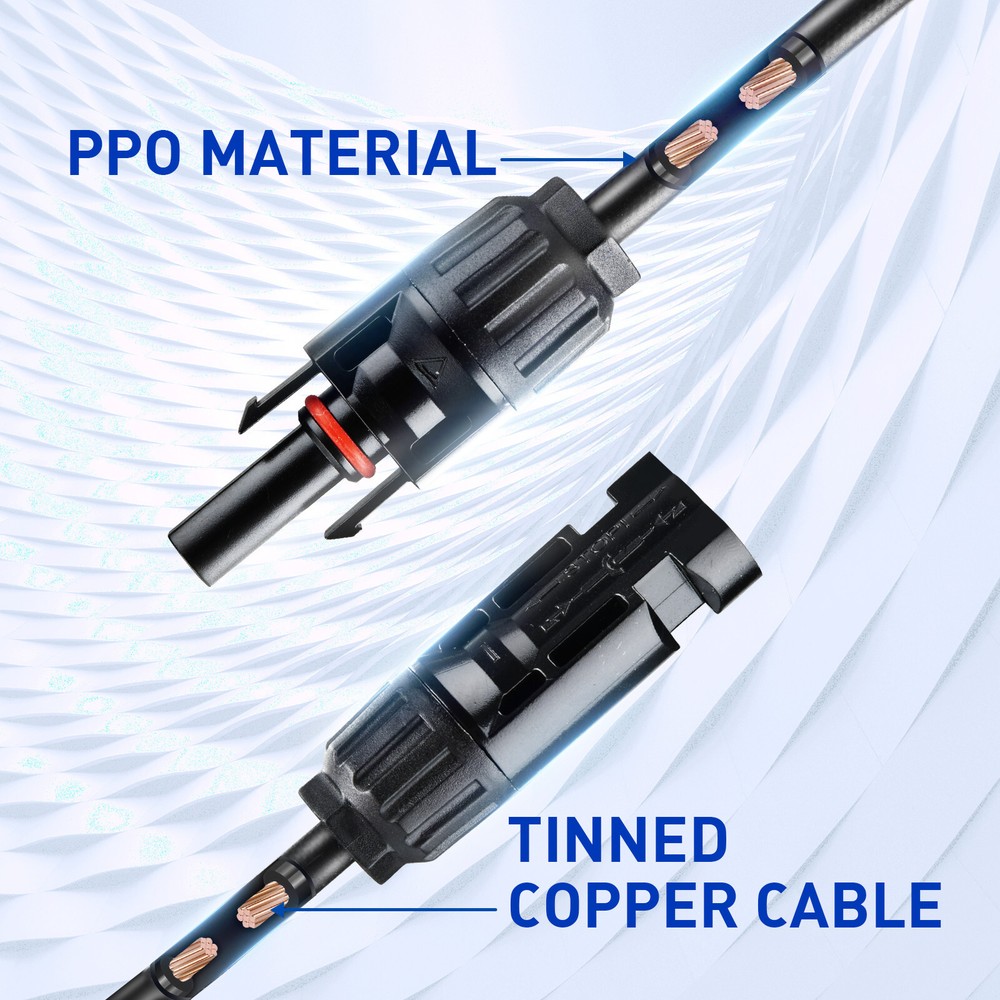 One Pair Solar Panel Y Branch Cable Connection Adapter Connector Extension US