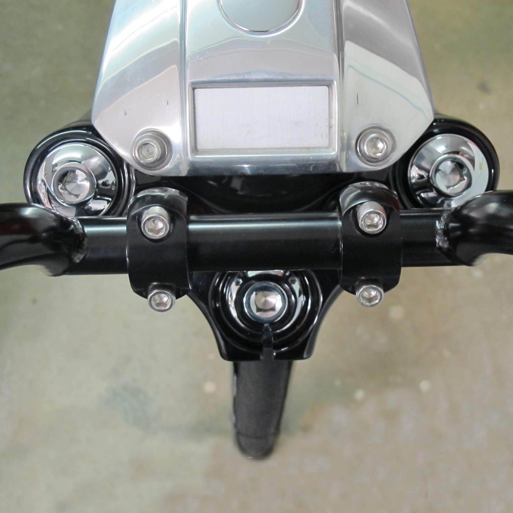 Lowbrow Customs Radius Fork Tube Caps - Chrome - 39mm Narrow Glide Front End