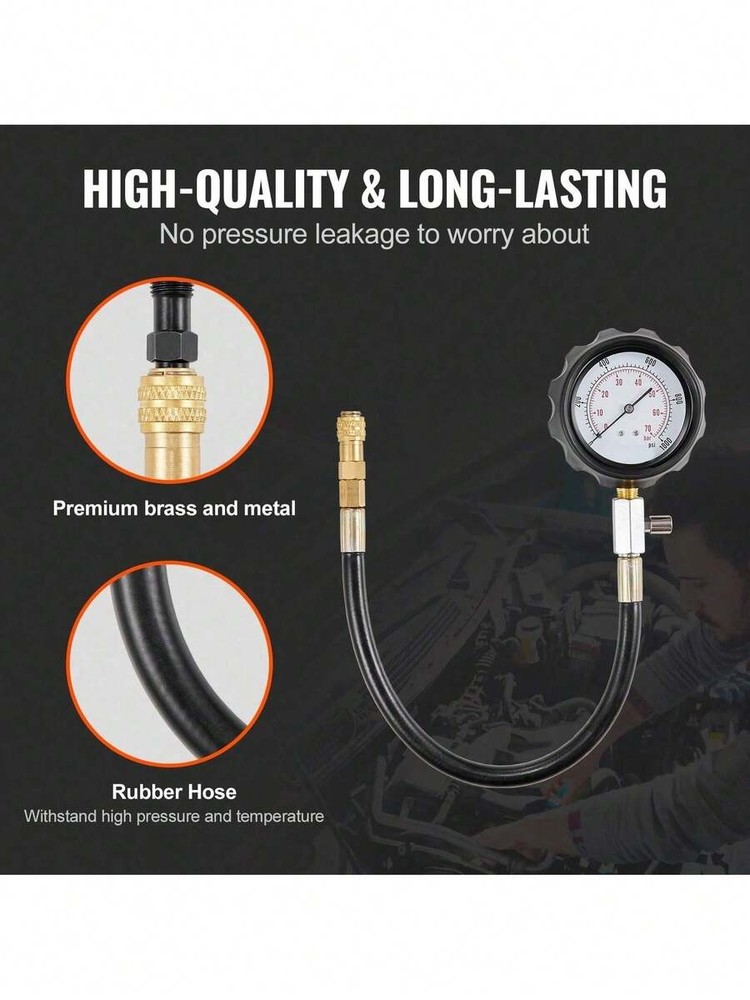 Engine Compression Tester, 18-Piece Cylinder Pressure Test Tool Kit