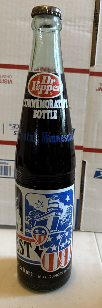Dr. Pepper, 16oz., Commemorative Bottle. Crystal, Minnesota.