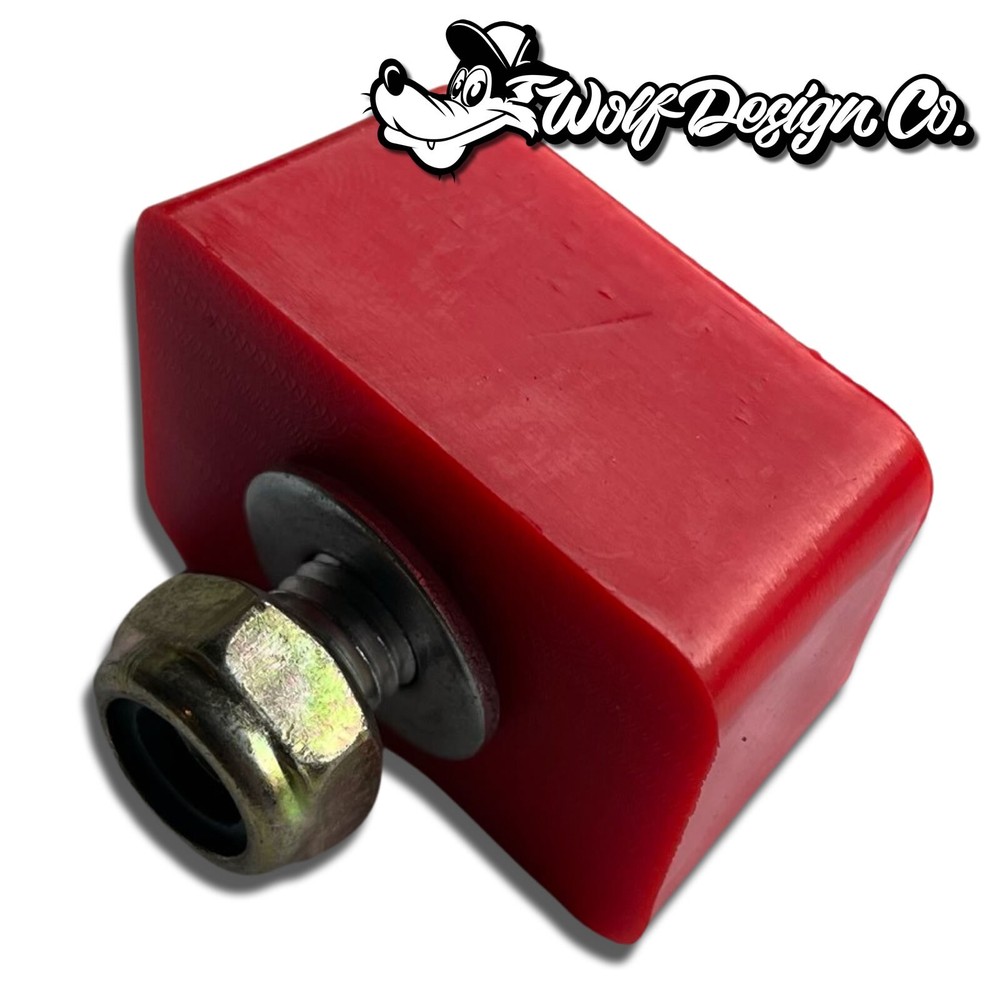 Bump Stop Universal Square Red Polyurethane Front Arm Or Rear C-Notch Pair