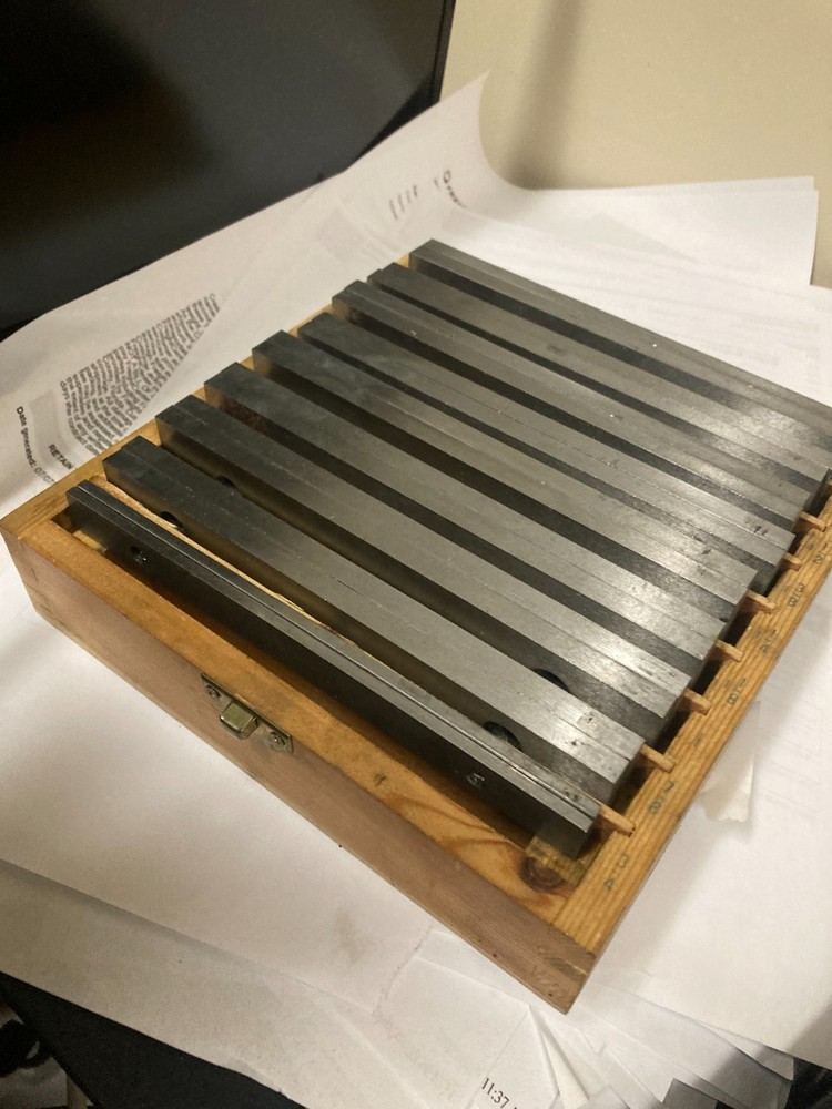 PARALLEL SET 6" IN WOOD CASE   9 SETS INSPECTION