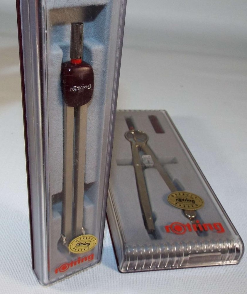 2 Vintage Rotring Drafting Technical Drawing Compass Protractor Tools GERMANY