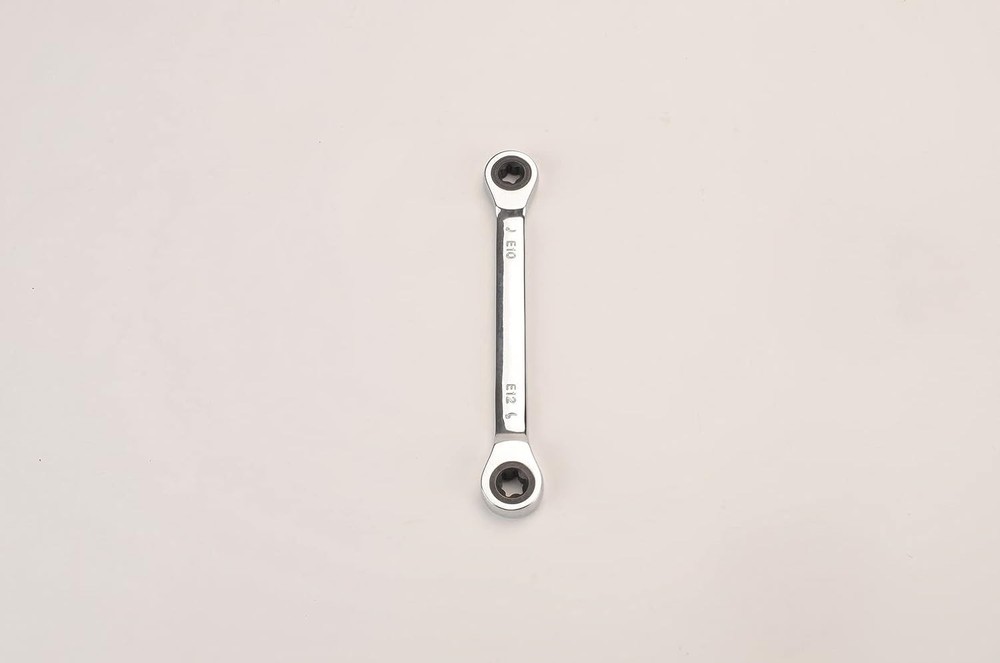 FLZOSPER E-Torx Double Box Ratcheting Wrench, E10x E12，Heavy E10×E12, Chrome