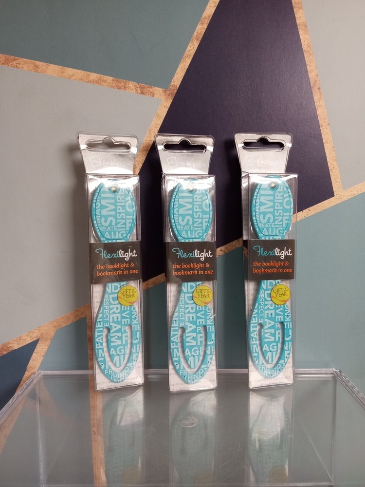 Flexilight Bookmark/Booklight Thinking Gifts LED - BLUE WORDS - 3 Pack
