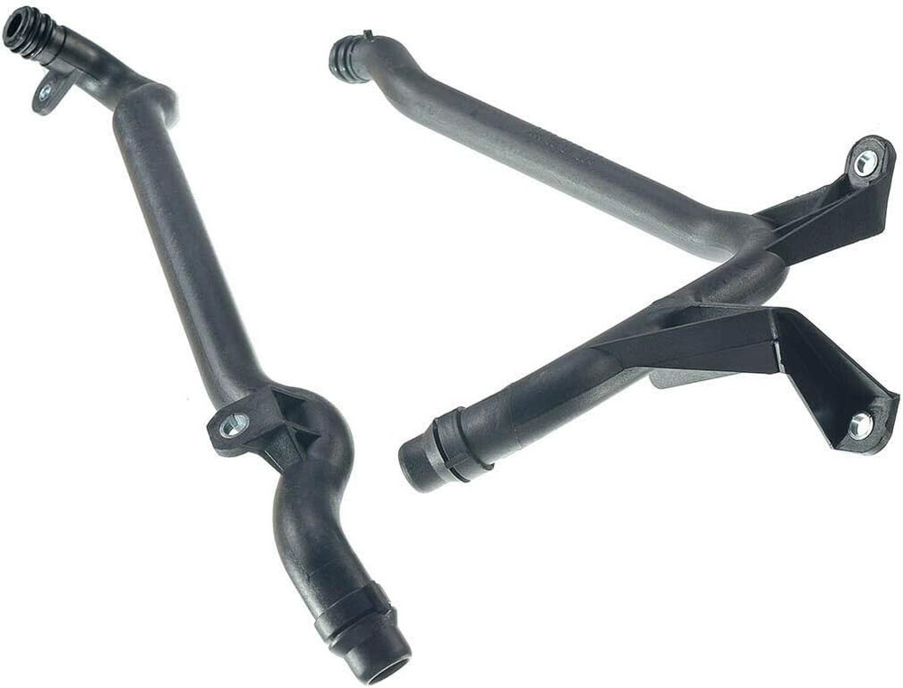 Set of 2 Engine Heater Inlet Pipe and Water Coolant with O-Rings Black