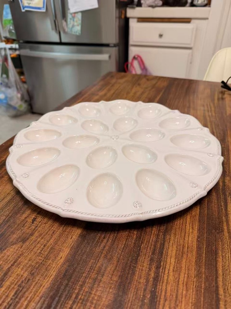 Juliska Whitewash Deviled Egg Platter B&T 13.75"W, JA96/W