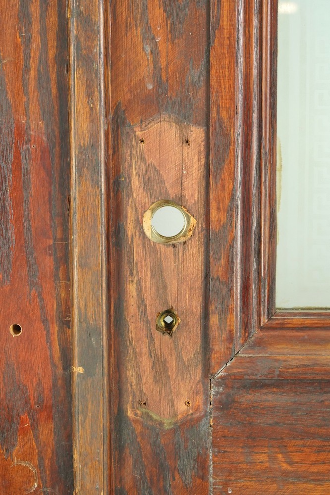 Half Lite One Panel Oak Double Doors 88.625 x 71.5 in.