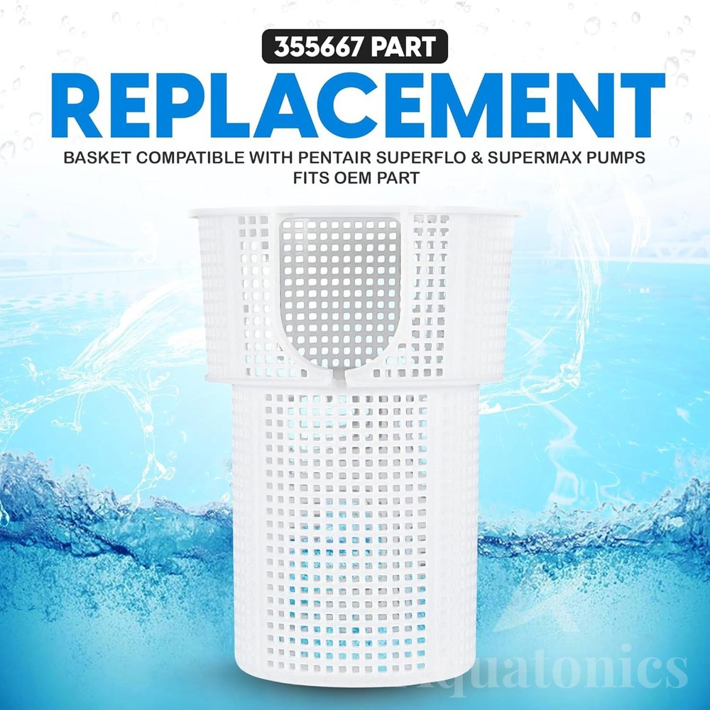Aquatonics Replacement 355667 Pool 355667 - Superflo Style Pump Basket, White