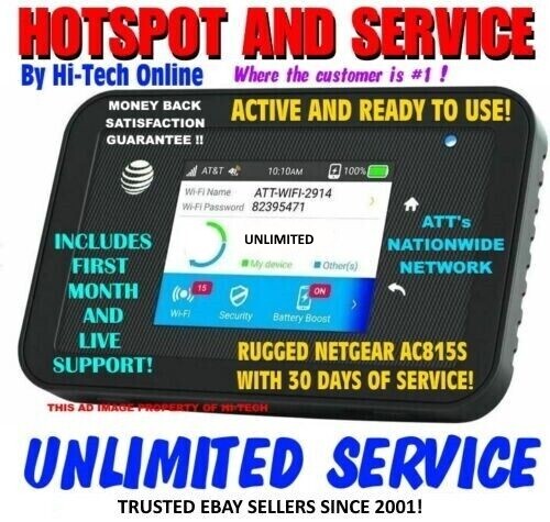 NETGEAR 815S HOTSPOT ✅ INCLUDES 30 DAYS DATA UNLIMITED SERVICE  ✅ ATT NETWORK ✅