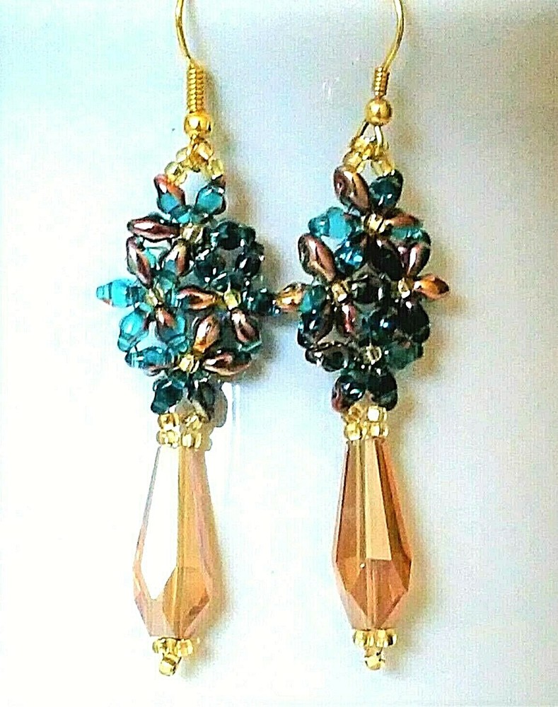Handmade Capri Gold Drop Earrings