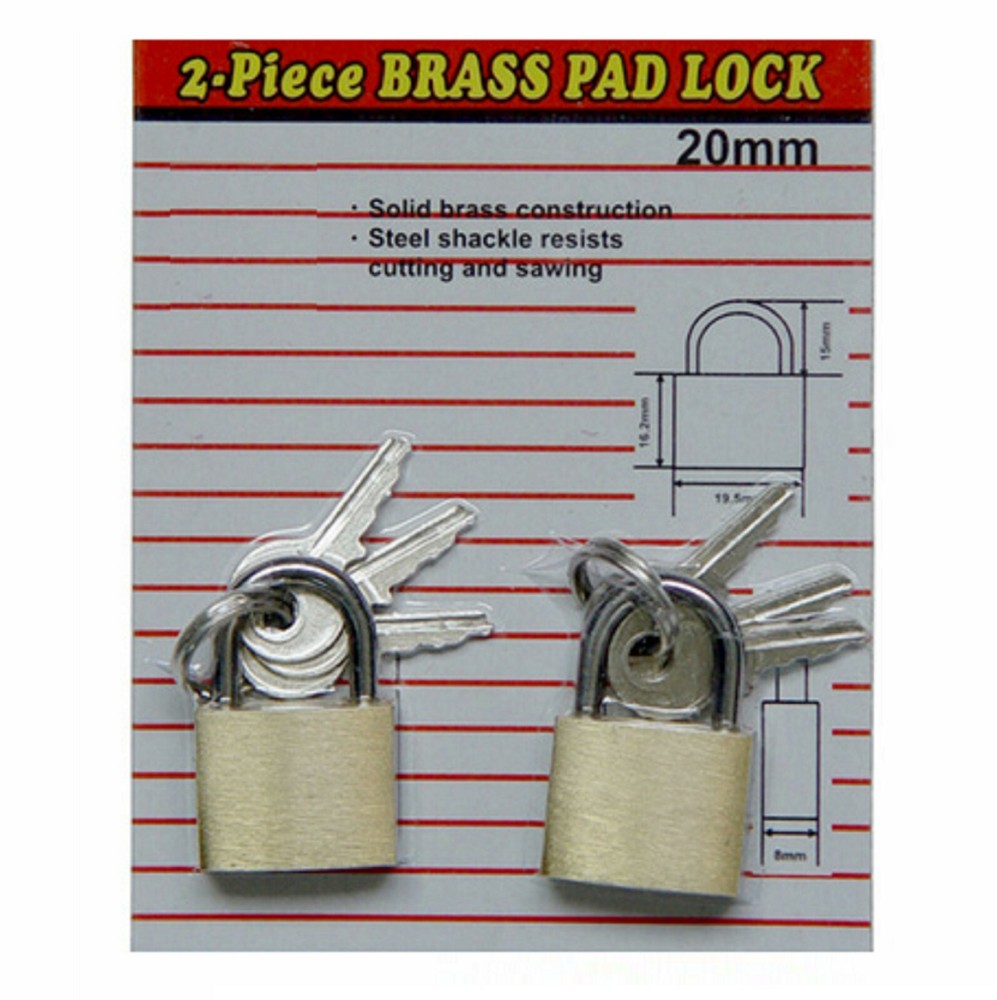 BRASS PAD LOCK 2-Piece (20MM)
