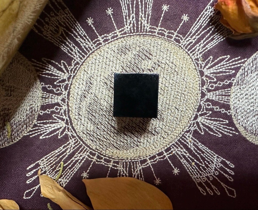 Small Black Obsidian Cube, Metaphysical