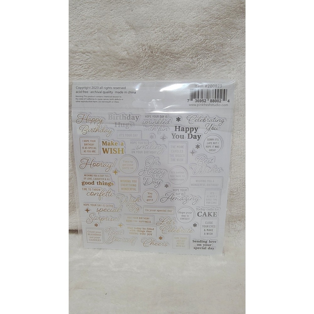 Pink Fresh Studio Ephemera Foiled Sentiments Bundle