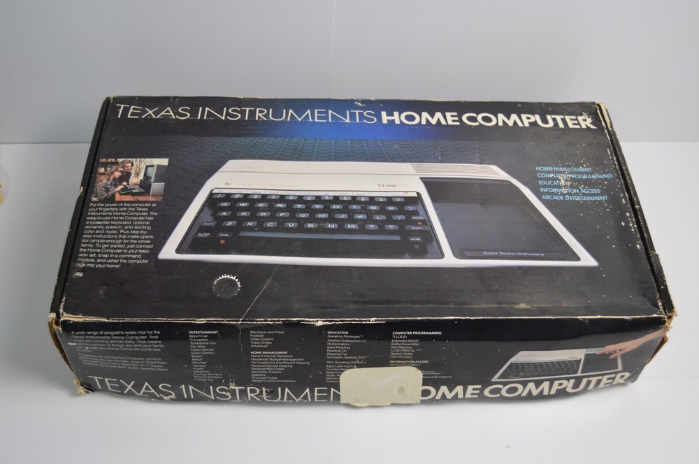 Vintage Texas Instruments Home Computer TI-99/4A Powers On +Games