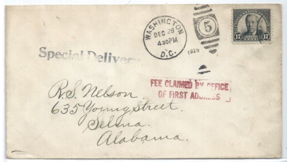 US FDC 623 17¢ WILSON  Wash DC Dec 28 1925 First Day Cover