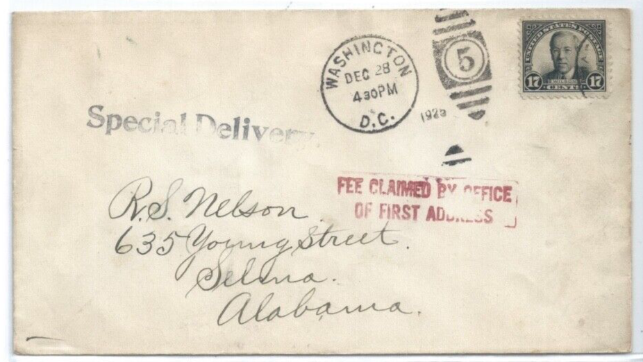 US FDC 623 17¢ WILSON Wash DC Dec 28 1925 First Day Cover