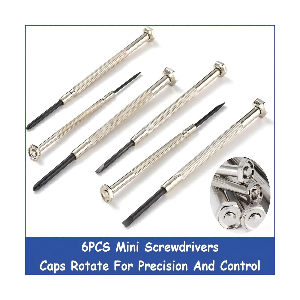 NINDEJIN 6PCS Precision Screwdriver Set, Flathead & Phillips Screw ... Fast Ship