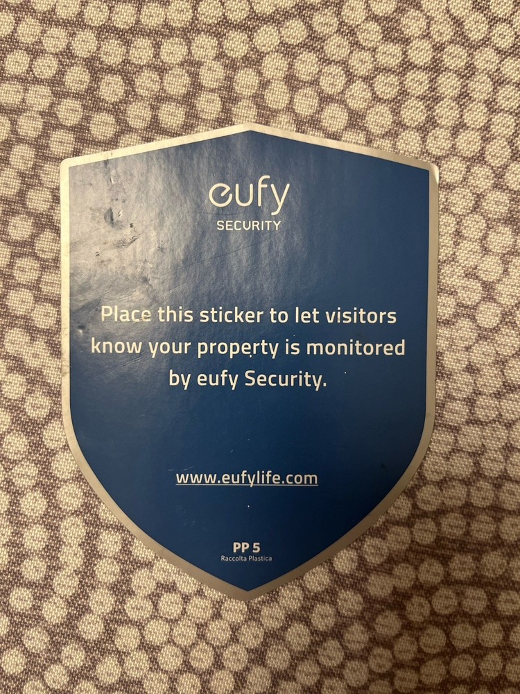 Eufy Security Window Sticker Decal - 24/7 Monitoring Shield - Authentic 1 Single