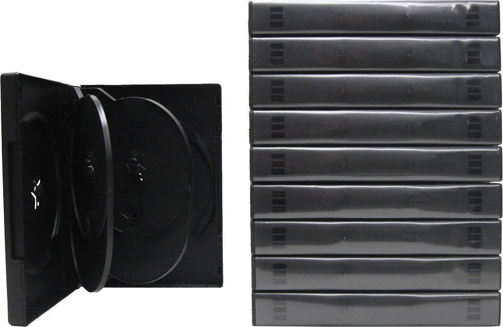 (10) 6-Capacity Replacement DVD Boxes Multi Set Thick Chubby Disc 27mm #DV6R27BK