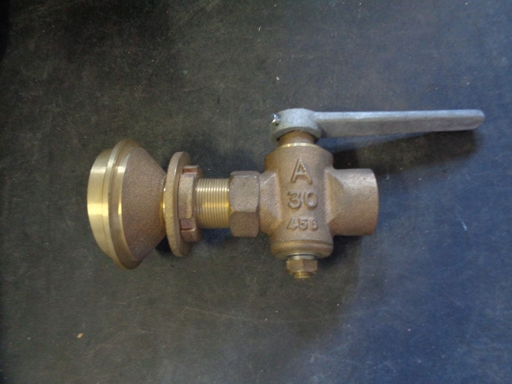 1 1/4" BRONZE VALVE SEACOCK WITH PICK UP
