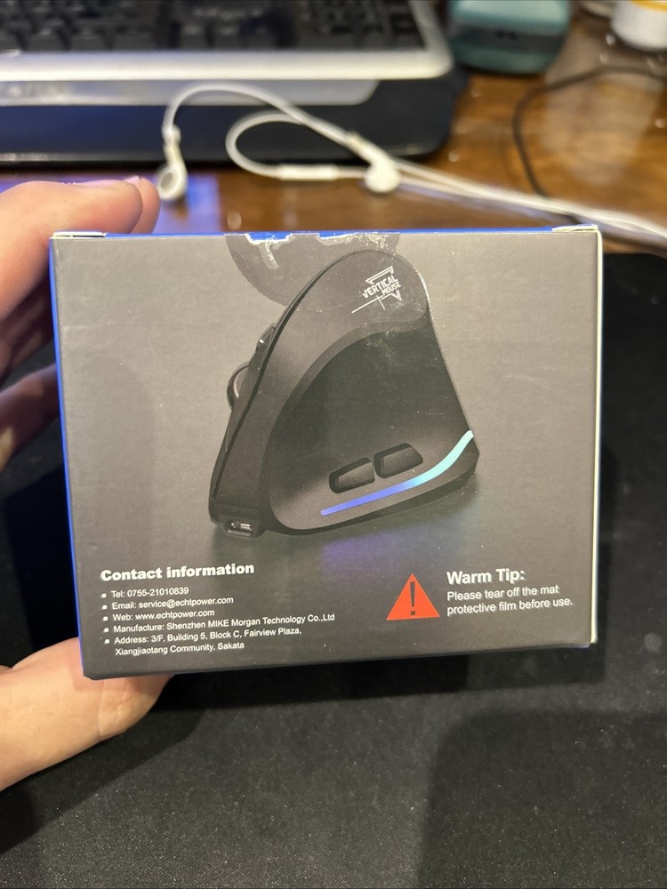 ECHTPower Ergonomic Wireless Mouse, Vertical Mouse with Adjustable DPI 2400/1...