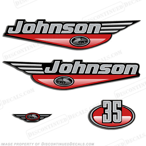 Fits Johnson 35hp Decals - Red