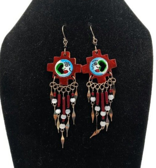 Handmade Ceramic Earrings for Women with Multicolor Beads