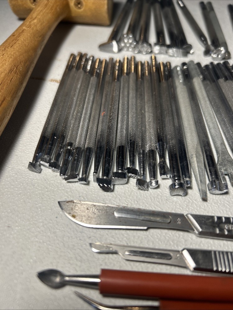 Vintage Leather Working Tools Craftool plus extras - 70 pcs total