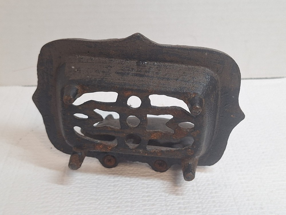 Early 20th Century CAST IRON PIG Soap Dish Scrubber Holder
